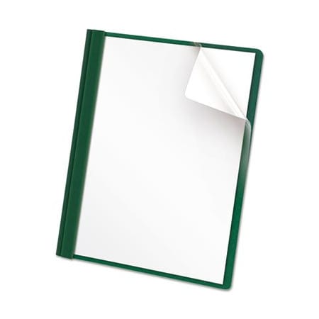 Tops Business Forms Oxford, Clear Front Report Cover, 3 Fasteners, Letter, 1/2in Capacity, Green, 25PK 55856